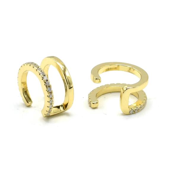 Double Ear Cuff Non-Piercing gold - Picture 1 of 3